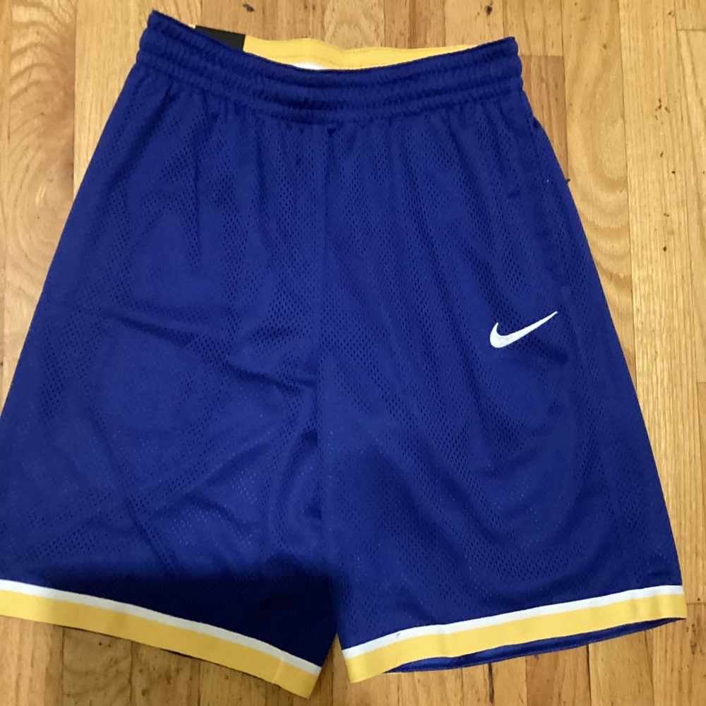 Nike Men’s Basketball Shorts Size M, L, Royal Blue with Yellow Trim